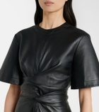 Altuzarra Gathered leather midi dress