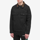 Pleasures Men's Temper Logo Collar Work Jacket in Black