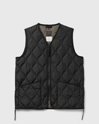 Taion Military Zip V Neck Vest Black - Mens - Vests