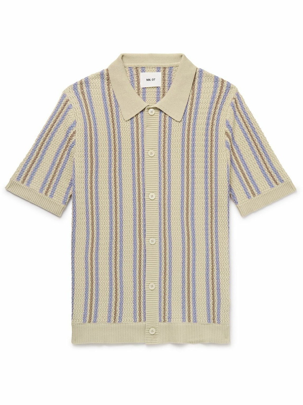 Photo: NN07 - Jackie 6636 Striped Organic Cotton Shirt - Neutrals