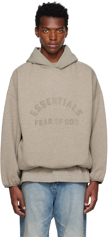 Photo: Fear of God ESSENTIALS Gray Bonded Hoodie