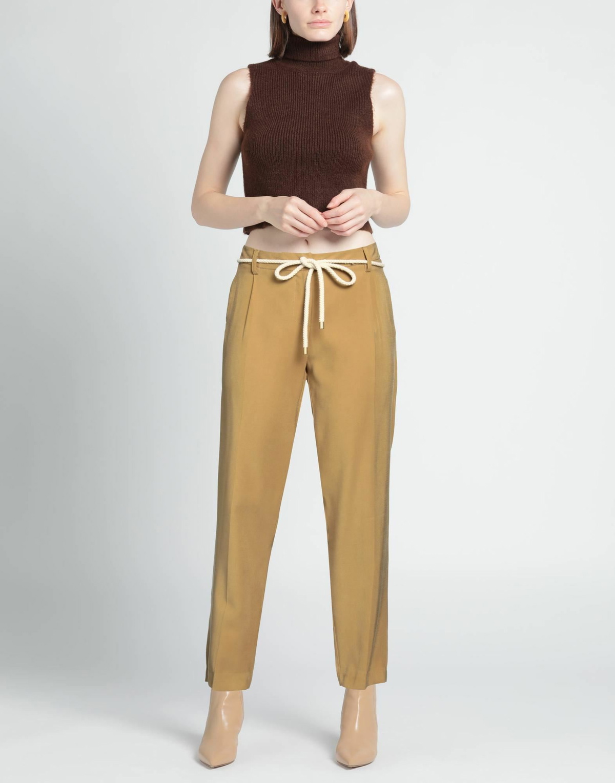 Manila Grace Womens Pants Camel