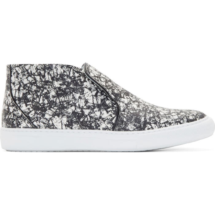 Photo: Pierre Hardy Black and White Snakeskin Slip-On Sneakers