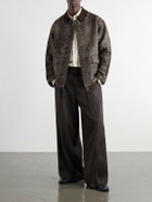 Kartik Research - Suede-Trimmed Yak and Silk-Blend Twill Jacket - Brown