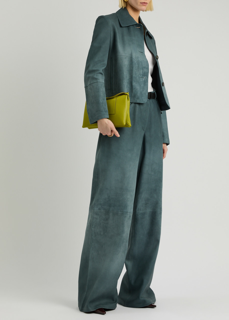 Arma Catania Degradé Wide-leg Suede Trousers Blue