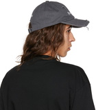 Palm Angels Gray Ripped Logo Cap