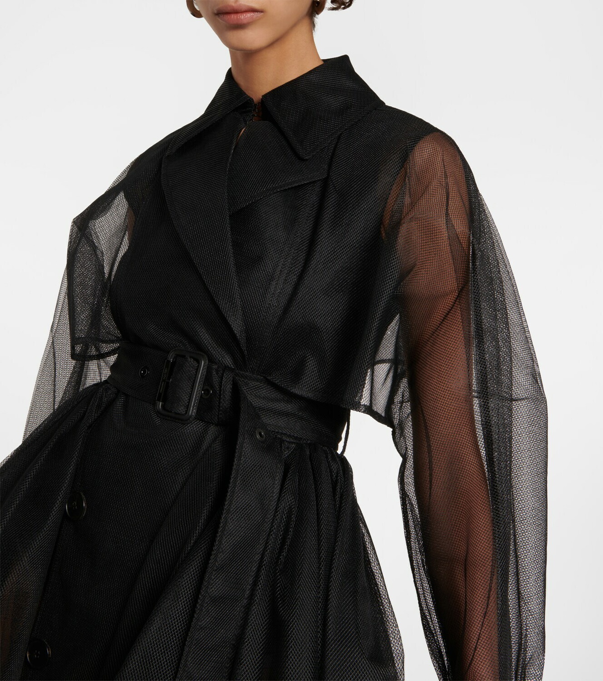 ジャケット・アウター Andequal tulle pattern sheer jacket