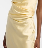 The Sei Bardot draped silk charmeuse gown