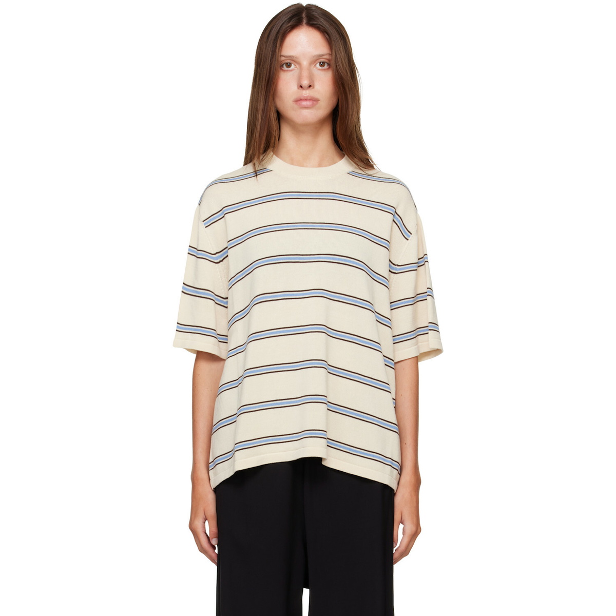 Cordera Off-White Organic Cotton Striped T-shirt