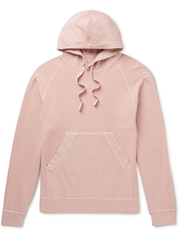 Photo: Officine Générale - Octave Garment-Dyed Cotton-Jersey Hoodie - Pink