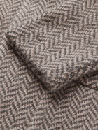 BRIONI - Herringbone Cashmere Cardigan - Gray