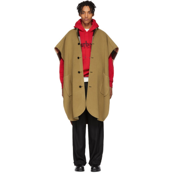 Photo: Burberry Reversible Beige Wool Check Poncho