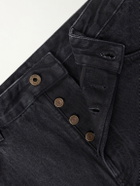 LOEWE - Wide-Leg Anagram-Embroidered Jeans - Black