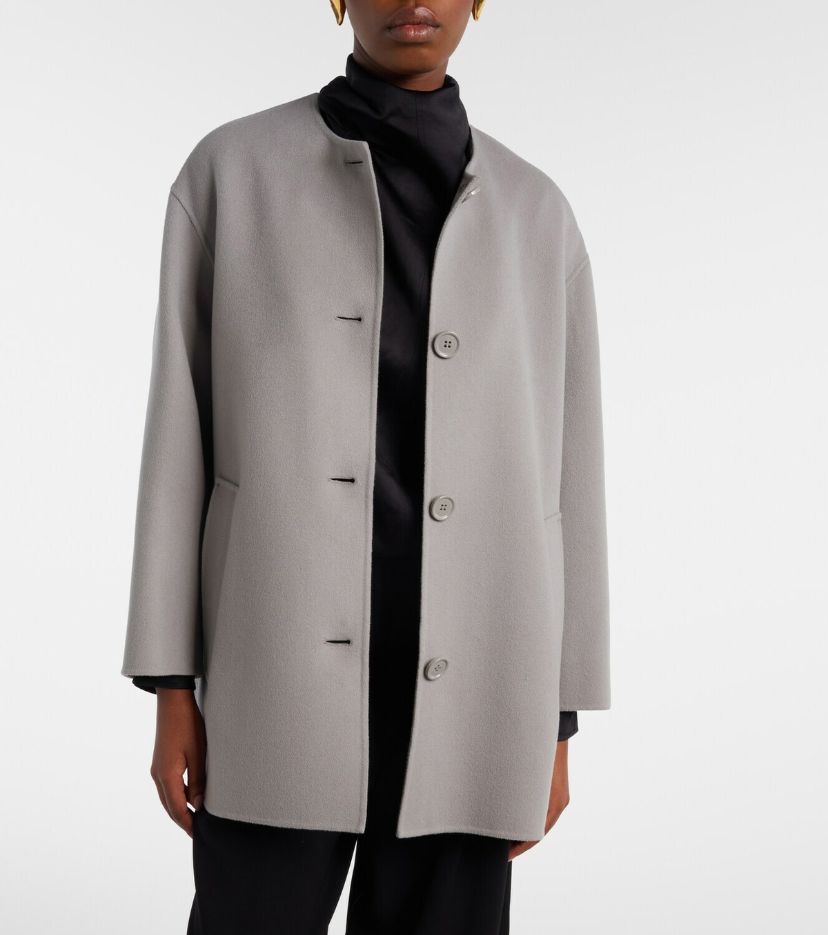 'S Max Mara Scarf-detail virgin wool coat