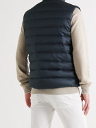 LORO PIANA - Gateway Rain System Quilted Silk-Twill Down Gilet - Blue