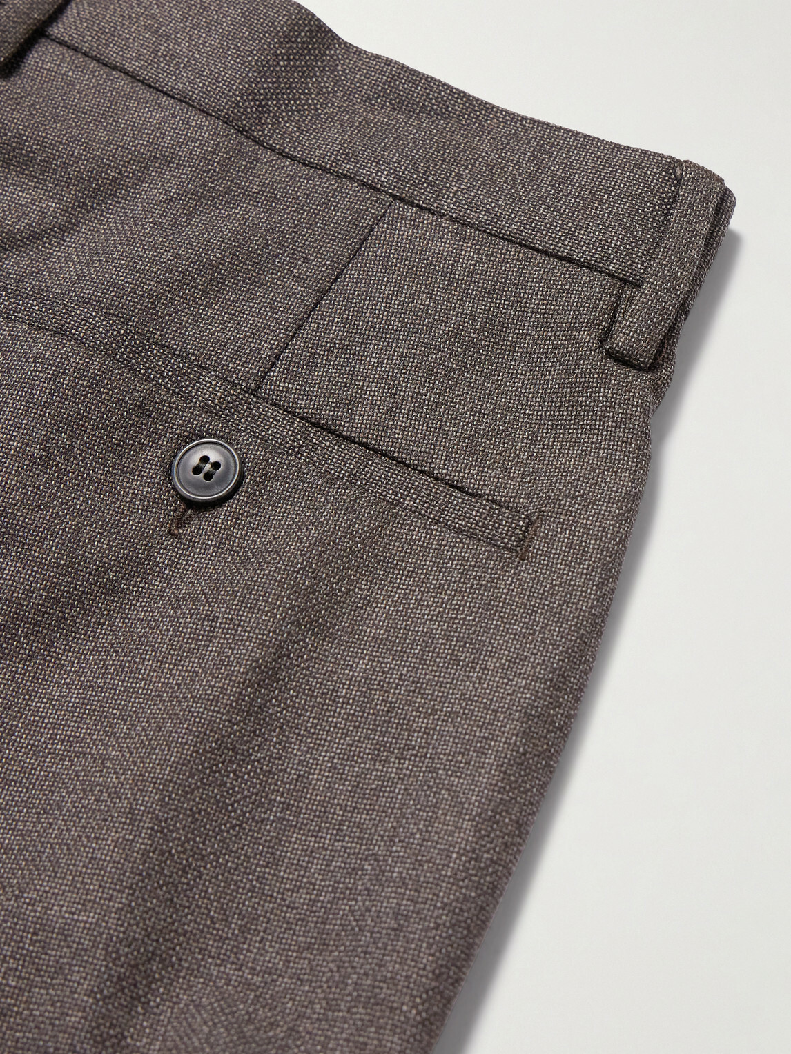 Sunspel - Straight-Leg Textured Wool-Blend Suit Trousers - Brown