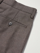 Sunspel - Straight-Leg Textured Wool-Blend Suit Trousers - Brown