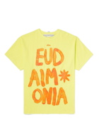 Advisory Board Crystals - Eudaimonia Webbing-Trimmed Printed Cotton-Jersey T-Shirt - Yellow