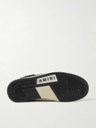 AMIRI - Skel-Top Embellished Appliquéd Leather and Suede Sneakers - Black