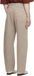 LEMAIRE Taupe Twisted Belted Jeans