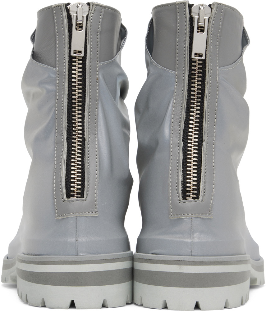 424 Silver Zip Boots