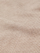 Brunello Cucinelli - Ribbed Cotton Half-Zip Sweater - Neutrals