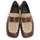 JW Anderson Brown and Beige Antick Stitch Loafers