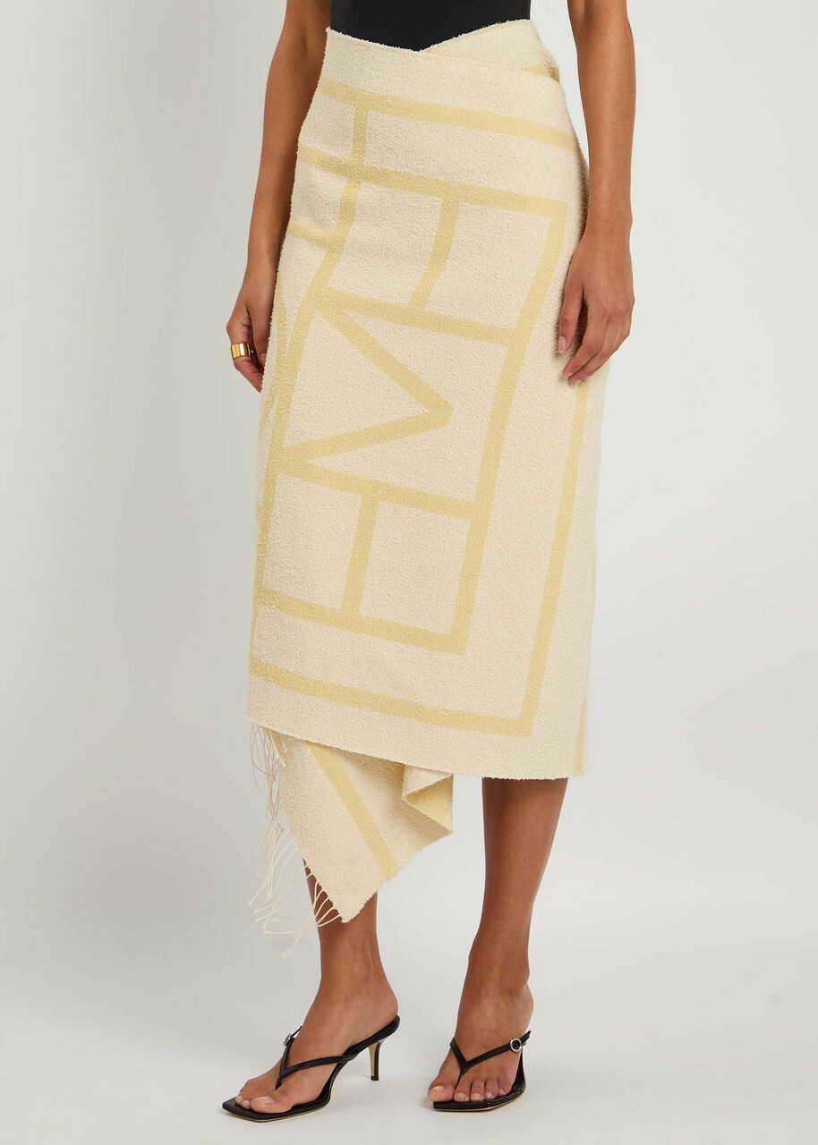 TOTEME｜ (Monogram jacquard Sarong (252-WSC0102-FB0404 2 Toteme Monogram Jacquard Sarong Coverup - Bergdorf Goodman