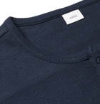 Onia - Miles Waffle-Knit Cotton-Blend Henley T-Shirt - Blue