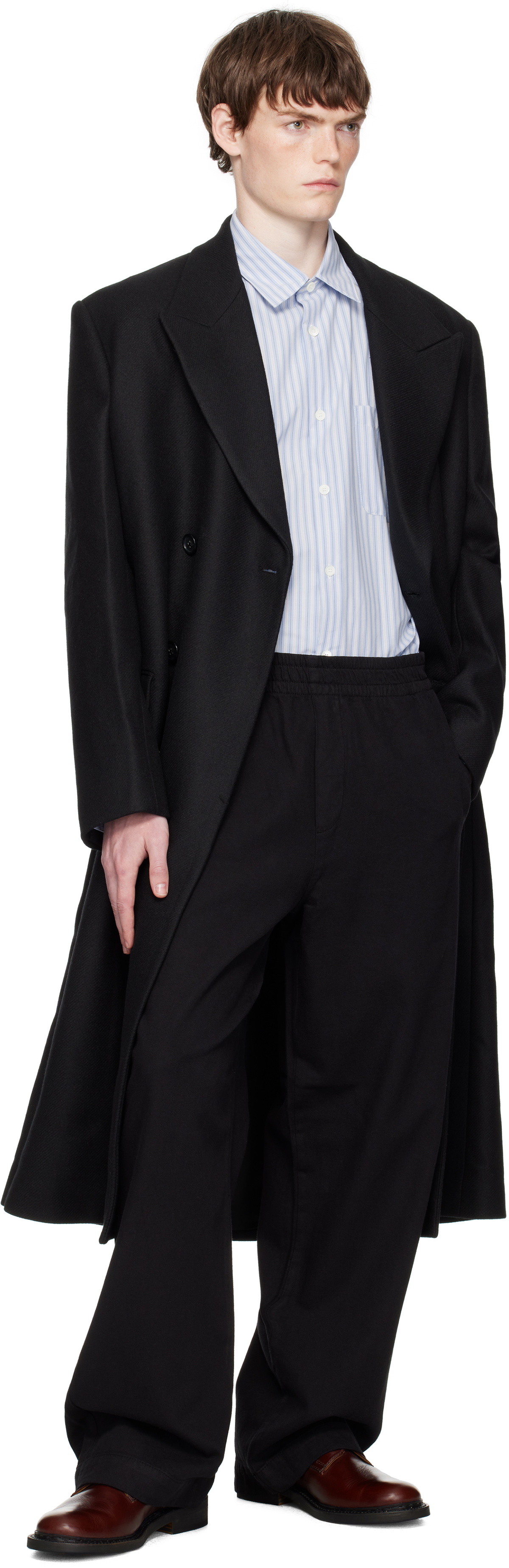 HOPE Black Relaxed Double Breasted Coat