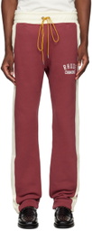 Rhude Off-White & Burgundy 'Rhude Chamonix' Sweatpants