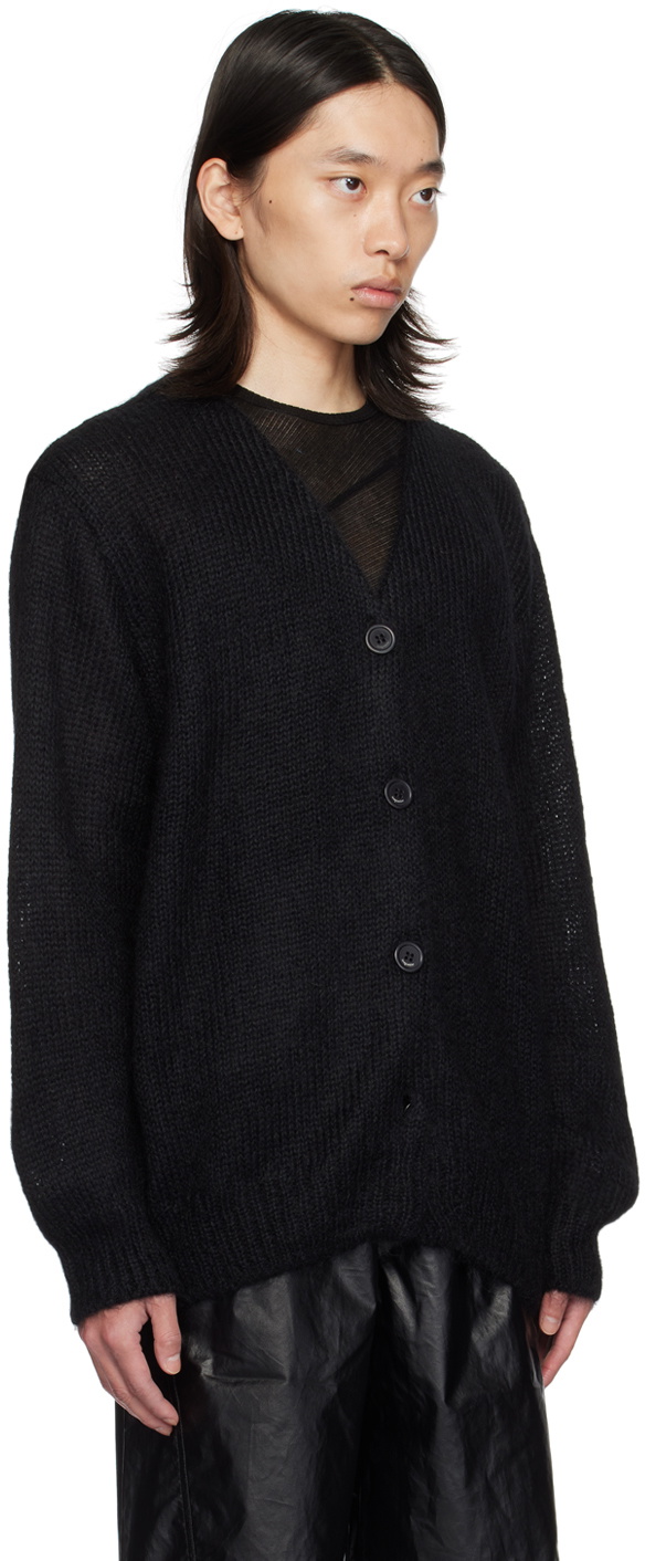 lesugiatelier Black Oversized Mohair Cardigan lesugiatelier