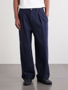 Blue Blue Japan - Straight-Leg Cotton-Blend Suit Trousers - Blue