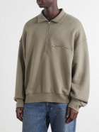 AGOLDE - Pavillion Cotton-Jersey Half-Zip Sweatshirt - Brown
