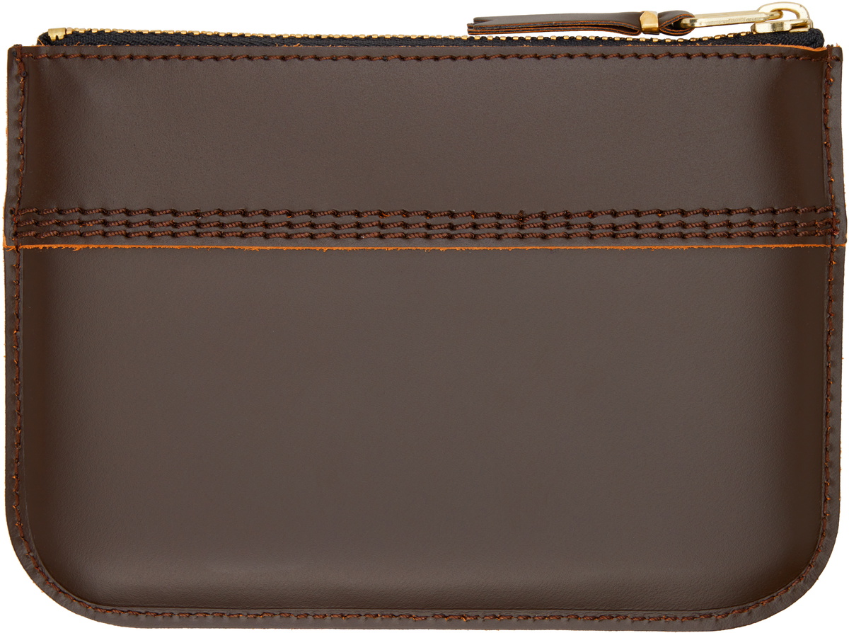 COMME des GARÇONS WALLETS Brown Triple Stitch Pouch