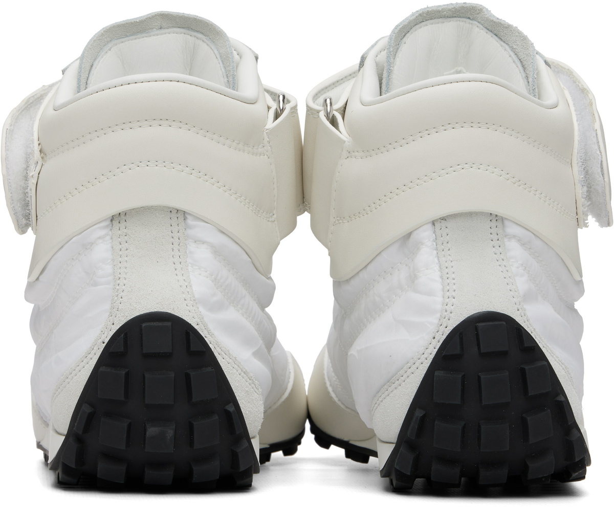 BALMAIN White Racing Mid-Top Sneakers