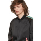 Saint Laurent Black Rainbow Stripe Bomber Jacket
