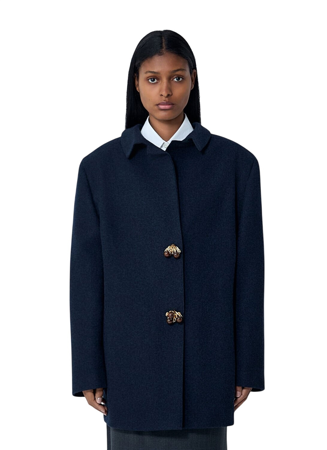 Hed Mayner Tan Wool Cropped Peacoat Hed Mayner