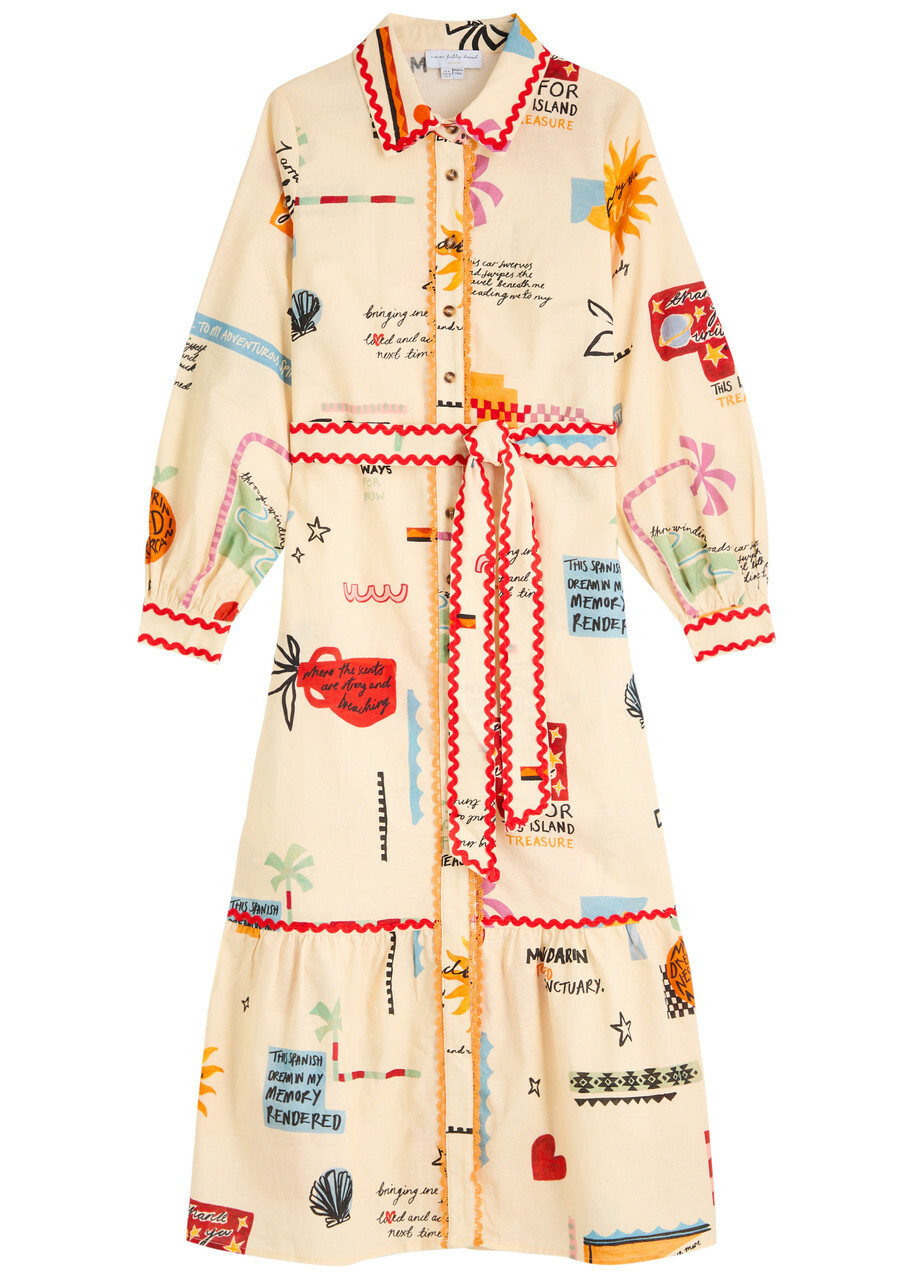 Never Fully Dressed Poema Cotton-blend Maxi Shirt Dress Cream