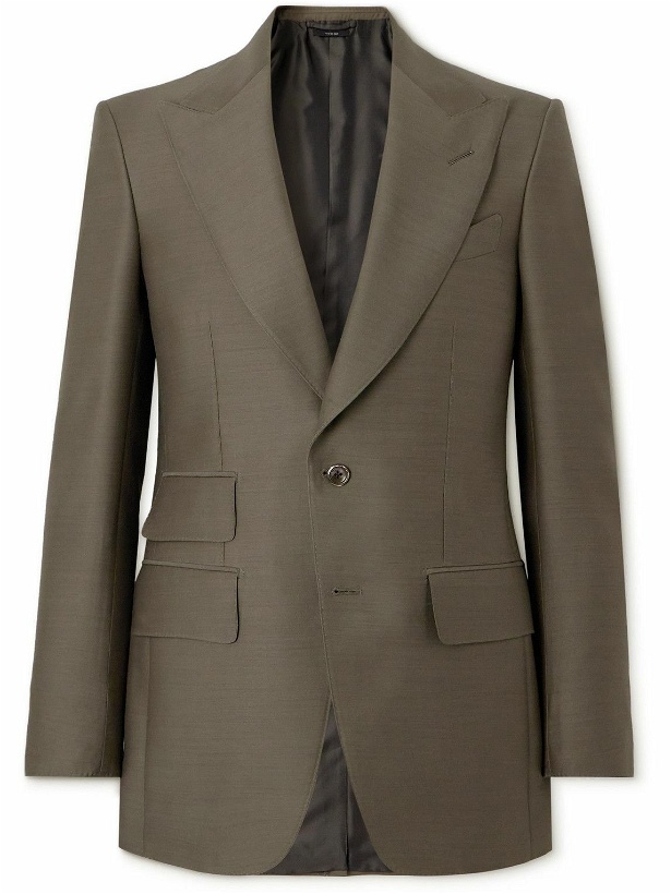 Photo: TOM FORD - Wool and Silk-Blend Suit Jacket - Green