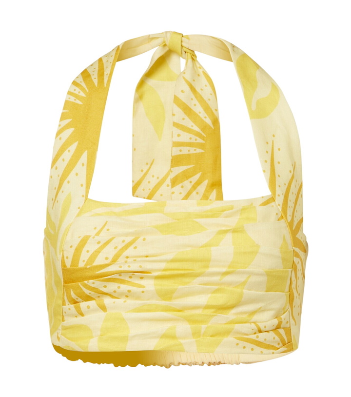 Photo: Cala de la Cruz Fuji printed halterneck linen crop top