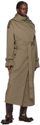 Acne Studios Beige Scarf Collar Trench Coat