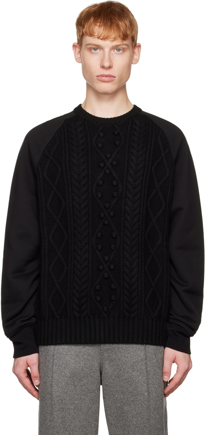 Neil Barrett Black Hybrid Sweater Neil Barrett