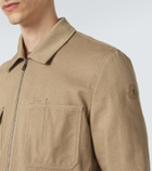 Moncler Leather-trimmed cotton jacket