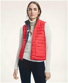Brooks Brothers Women's Reversible Water-Repellent Reindeer Print Puffer Vest | Red