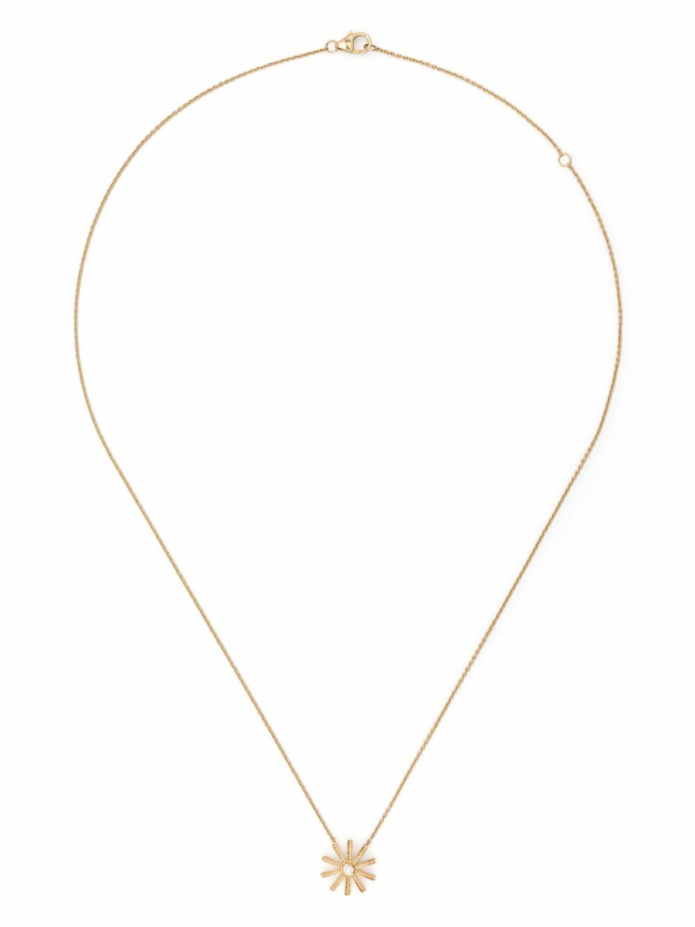 Harwell Godfrey 18K Yellow Gold Tiny Sunflower Diamond Pendant Necklace