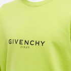 Givenchy Men's Reverse Print Classic Crew Sweat in Citrus Green