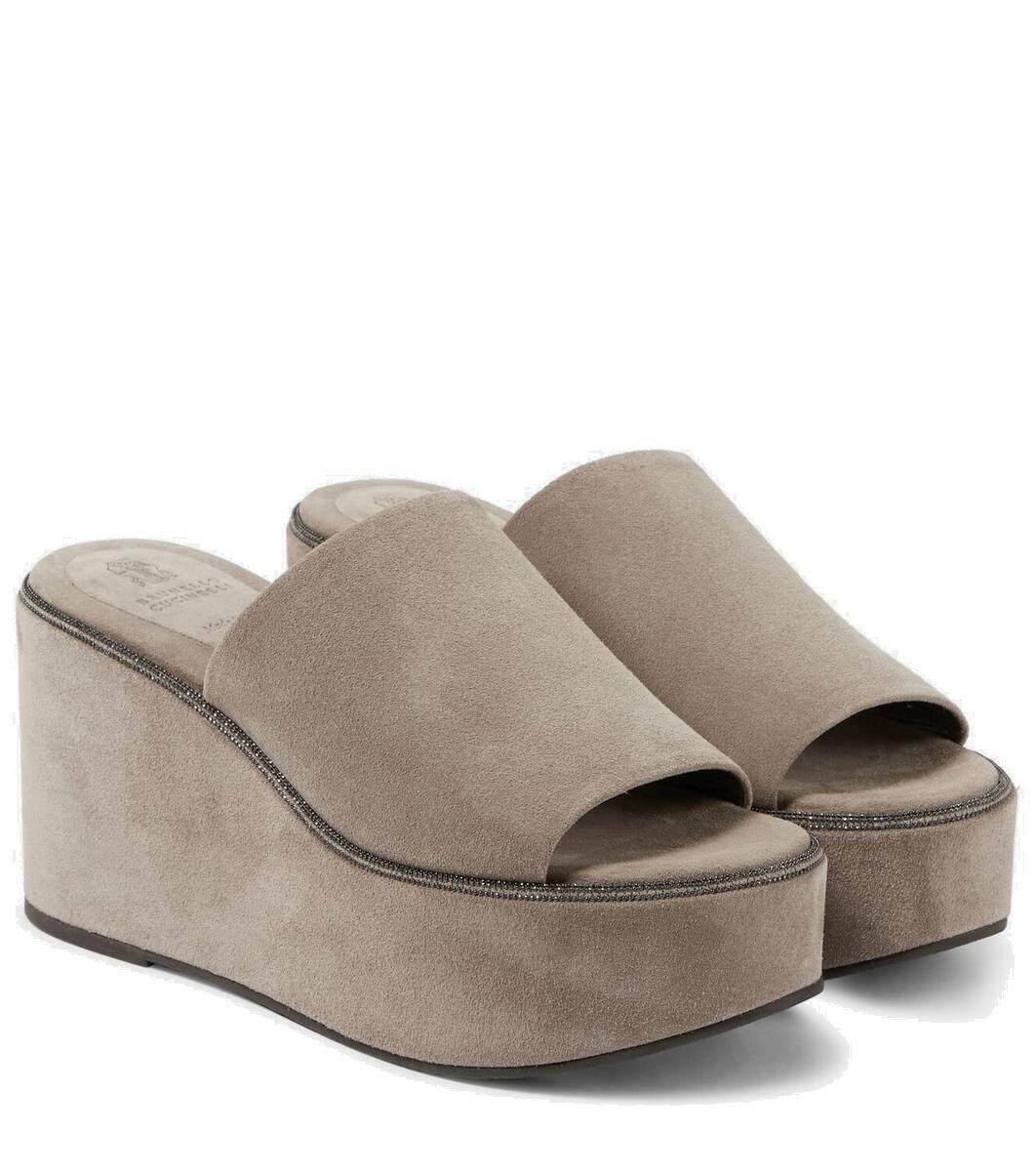 Brunello Cucinelli Raffia slippers Brunello Cucinelli
