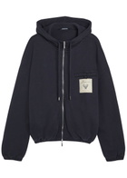 Jacquemus Le Hoodie Torneo Logo Hooded Cotton Sweatshirt Navy