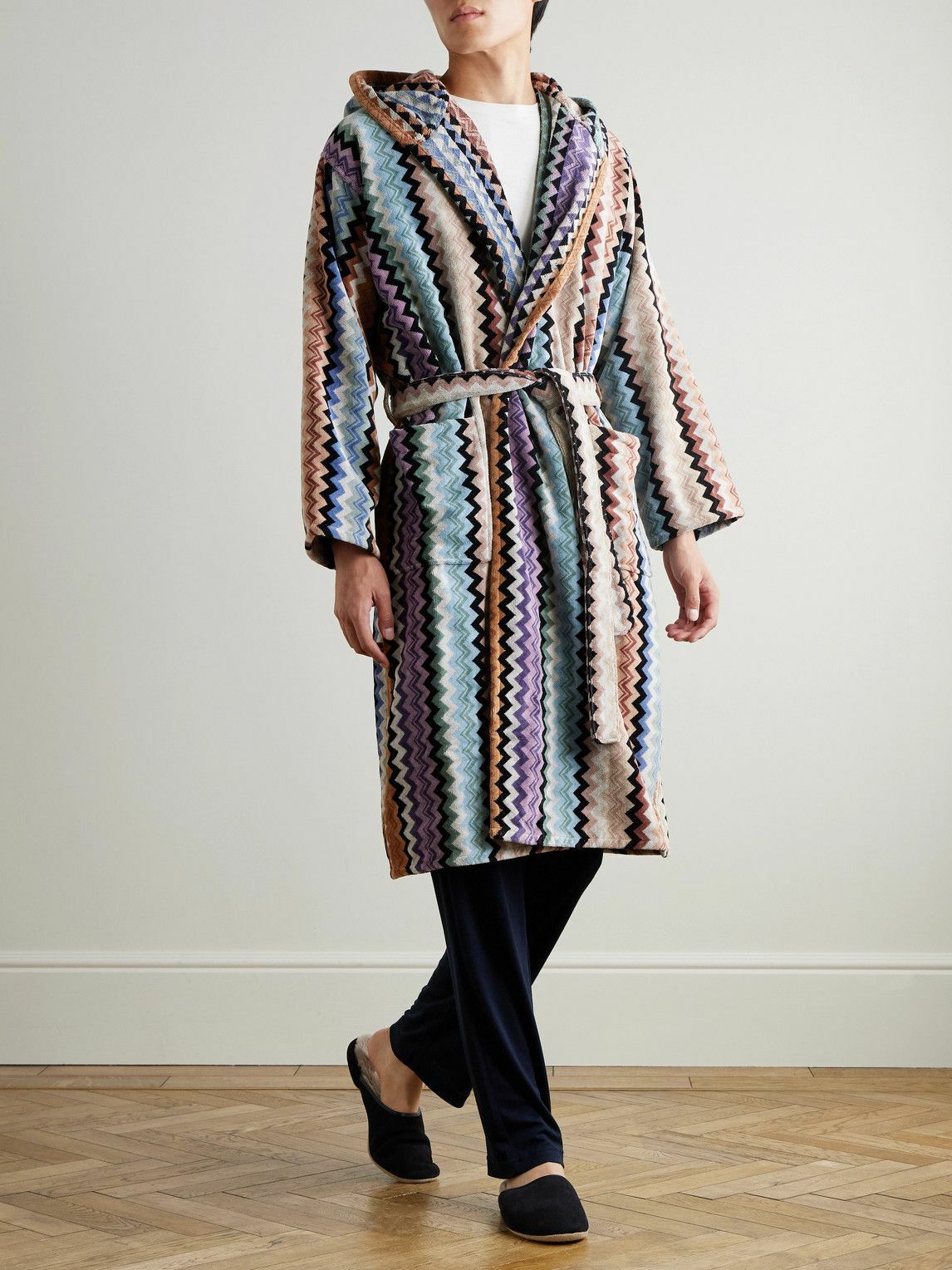 Missoni Home - Adam Striped Cotton-Terry Hooded Robe - Multi